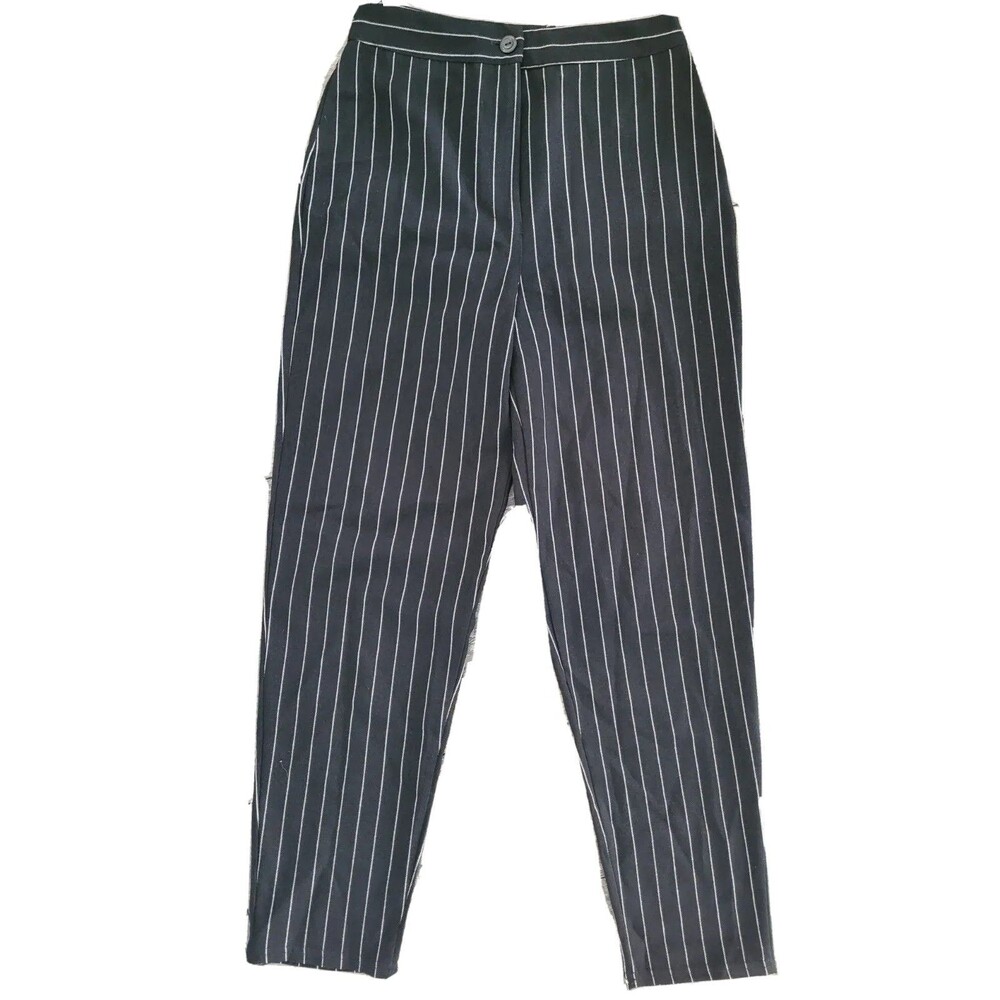 Nasty Gal Collection Pants Womens Size 4 Black White Striped Hi Rise